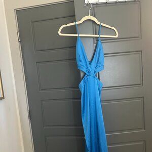Zara Blue Cutout Maxi Dress – Size S